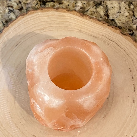 Himalayan Rock Salt Natural Stone Candle TeaLite Votive Holder Pink Rock Crystal - Picture 8 of 16